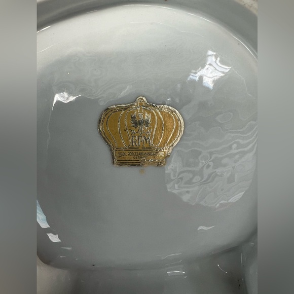 Vintage RPM Porcelain China Serving Bowl Gold Scroll Design - Picture 7 of 11